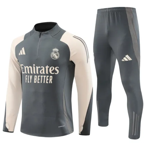 Real Madrid 2024/2025 1/4 zipper tracksuit light grey