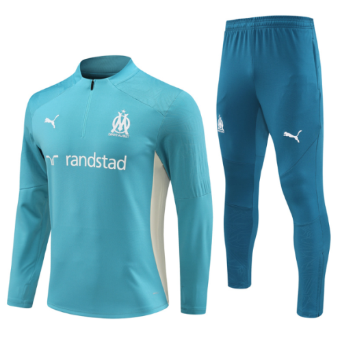 Marseille 2024/2025 1/4 zipper tracksuit light blue