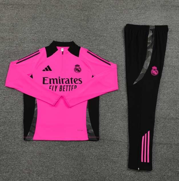 Real Madrid 2024/2025 1/4 zipper tracksuit Rose Red