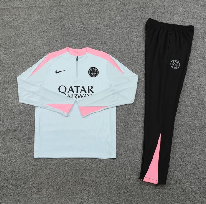 Paris Saint-Germain PSG 2024/2025 1/4 zipper JD tracksuit light grey