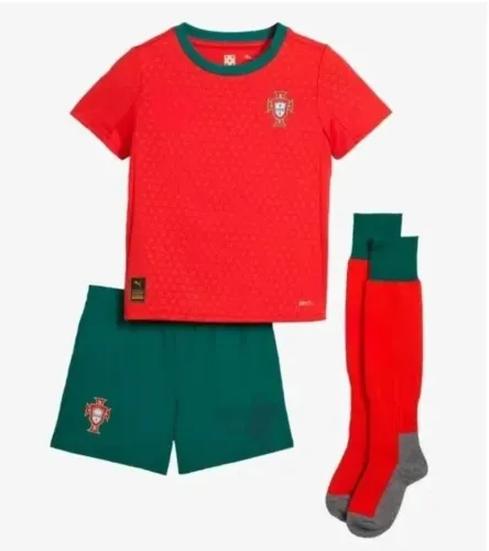 Portugal Nation team 2025 home full set kit (Adult and Kids) Ronaldo