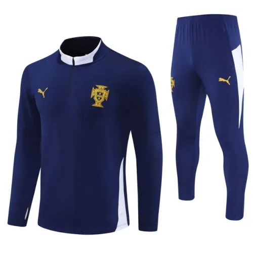 Portugal 2025 1/4 zipper sleeve tracksuit royal blue