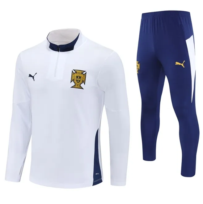 Portugal 2025 1/4 zipper sleeve tracksuit white