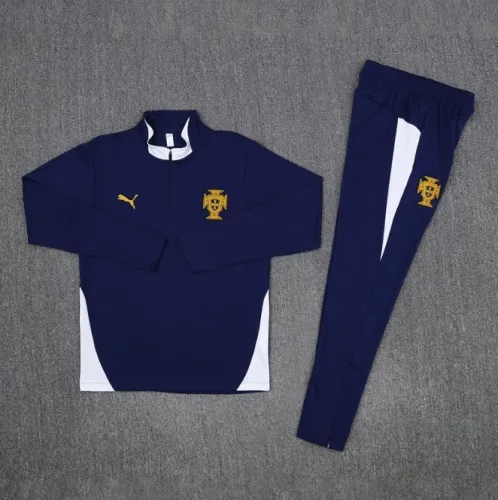 Portugal 2025 1/4 zipper sleeve tracksuit royal blue
