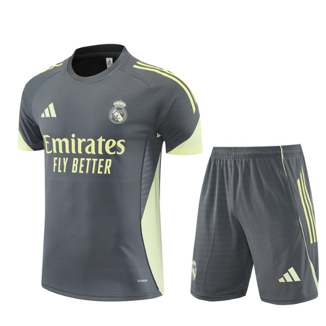 Real Madrid 2025/2026 short sleeve and shorts tracksuit dark grey