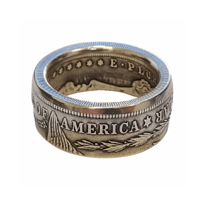 Morgan Dollar Coin Ring Handmade Women Men Vintage Punk Personality Coin Rings Fashion Jewelry