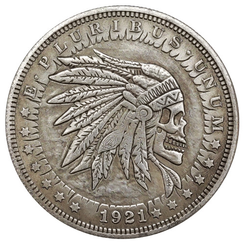 HB(25)US Hobo Morgan Dollar skull zombie skeleton Silver Plated Copy Coins