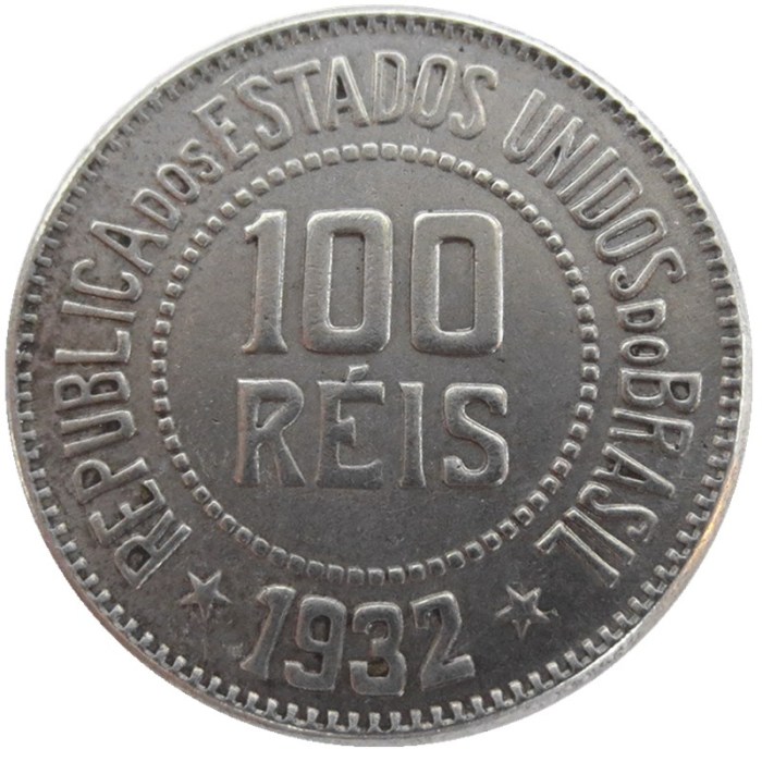 Brazil 100 REIS Mixed dates 1922 1932 1935 Copper and Nickel Alloy Coins Copy