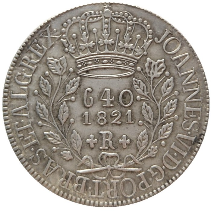 1818 1821 Brazil 640 Reis-Joao VI Silver Plated Copy Coin Size 37mm