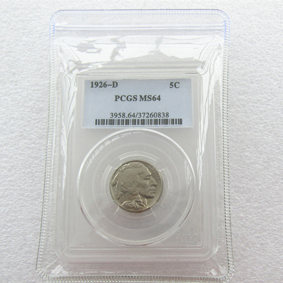 PCGS 1926-D  MS64 5C  Buffalo Nickel Five Cents  US Coin Transparent Box