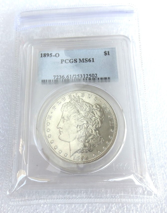 PCGS 1895-O MS61 $1 Morgan Dollar Coin Transparent Box