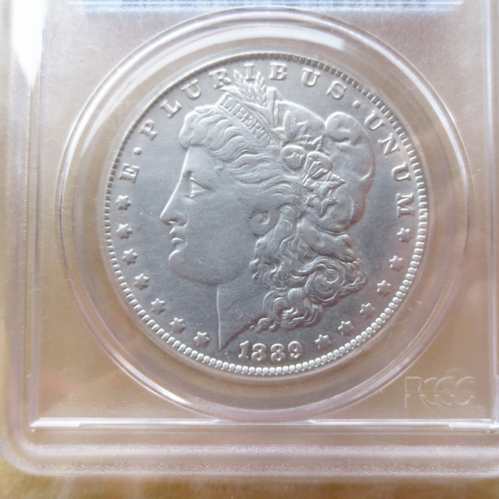 PCGS 1889-CC VF35 $1 Morgan Dollar Coin Transparent Box