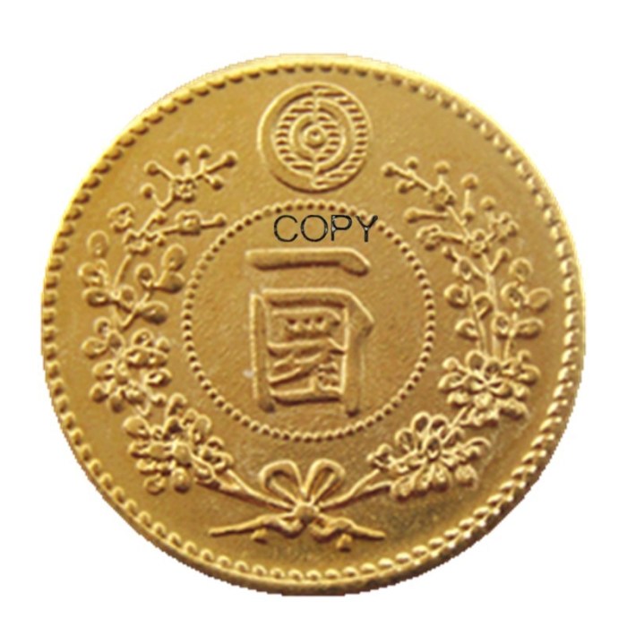 KR26 Korea Kingdom of Joseon, 1 Warn (King Gojong) 495 Gold Plated Copy Coin