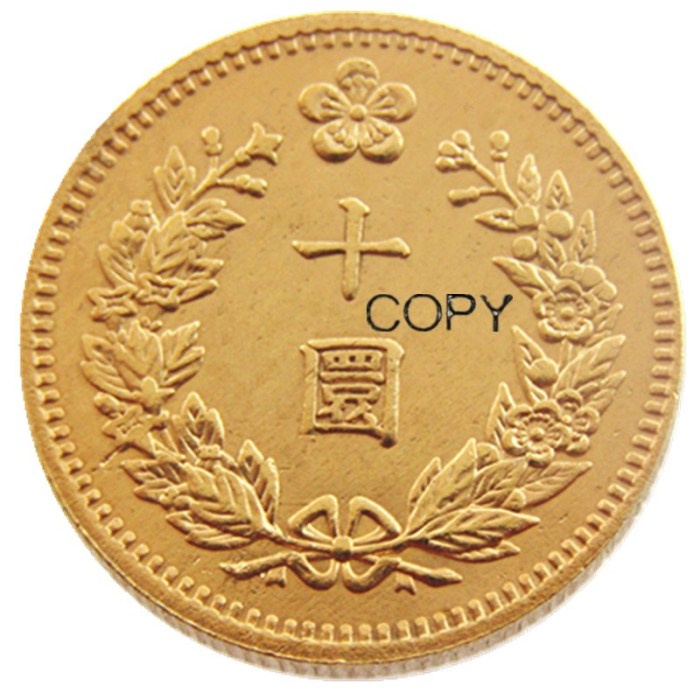 KR22 Korea 10 Won, 3th Year of Yung Hee Gold Plated Copy Coin