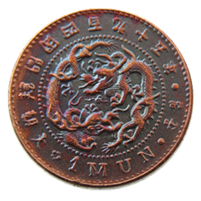 KR40 Asia Korea Kingdom of Joseon 1 Mun King Gojong 495 Decorative Copper Metal Copy Coins
