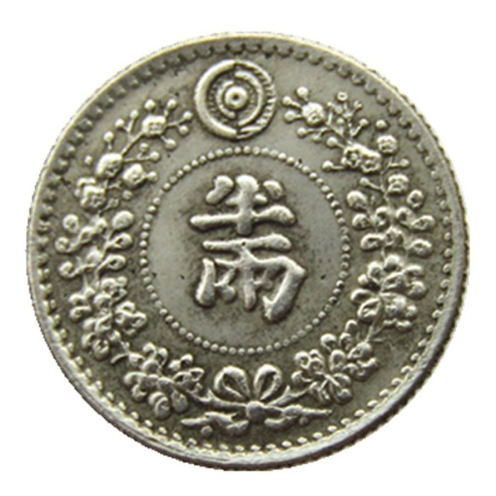 KR64 Korea Asia Korea Kingdom of Joseon Half Yang King Gojong 495 Silver Plated Coins Copy