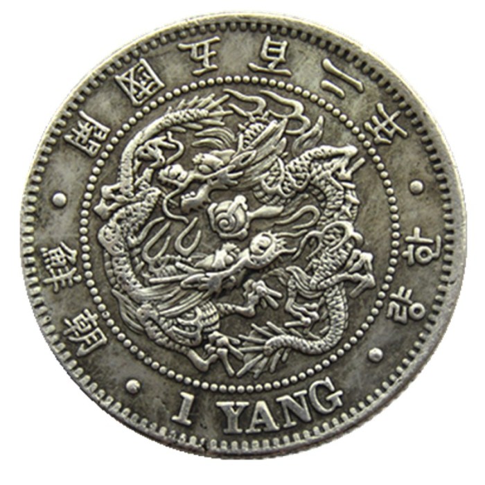 Korea Asia Korea Kingdom of Joseon 1 Yany King Gojong 502 Copper/ Silver Plated Coins Copy