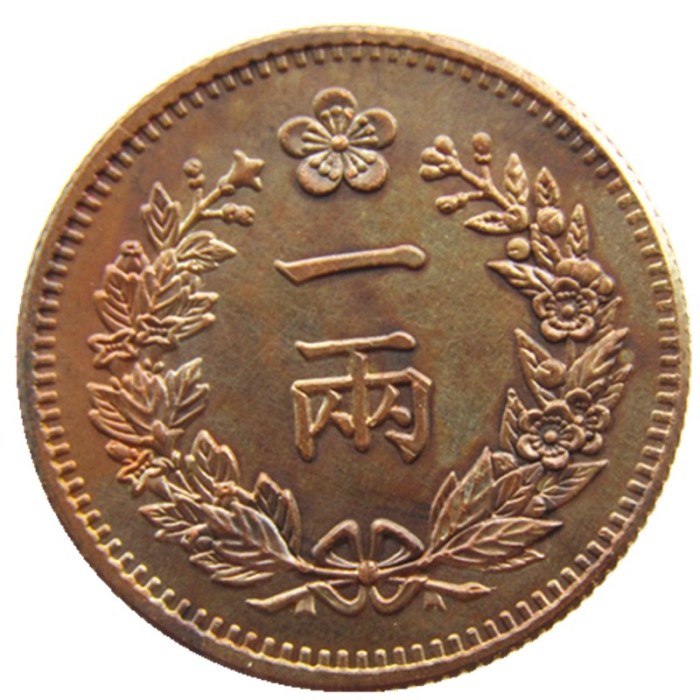 Korea Asia Korea Kingdom of Joseon 1 Yany King Gojong 501 Copper/ Silver Plated Coins Copy