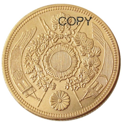 Copy Asia Japan 10 Yen Meiji 9 Year Gold Plated Coin Copy