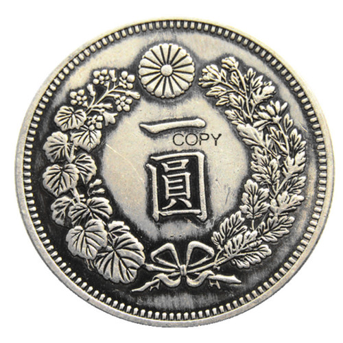Reproduction Asia Japan 1 Yen - Meiji 22 Year Trade Dollar  Silver Plated Metal Copy Coins
