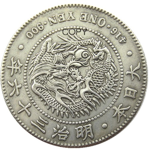 Reproduction Asia Japan 1 Yen - Meiji 36 Year Trade Dollar  Silver Plated Metal Copy Coins