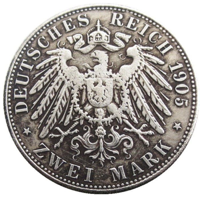 Germany 2 Mark (1891-1913) 11pcs Dates For Chose Silver Plated Copy Coins