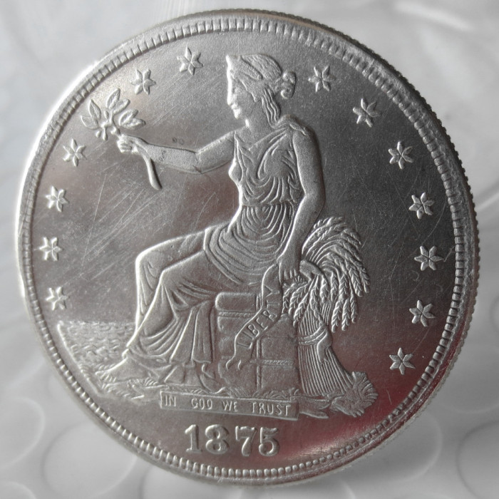 90% Silver US 1875 Trade Dollar Silver Copy Coin