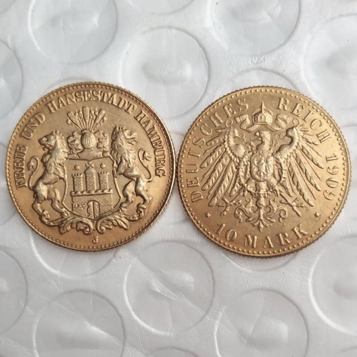 Germany 10 Mark Full set(1902-1913) 11pcs Gold Plated Copy Coins