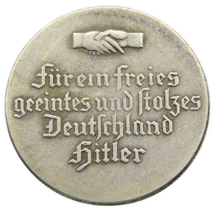 German WW2 5 Mark Commemorative Silver Plated/Gold Plated Coin Copy Type26