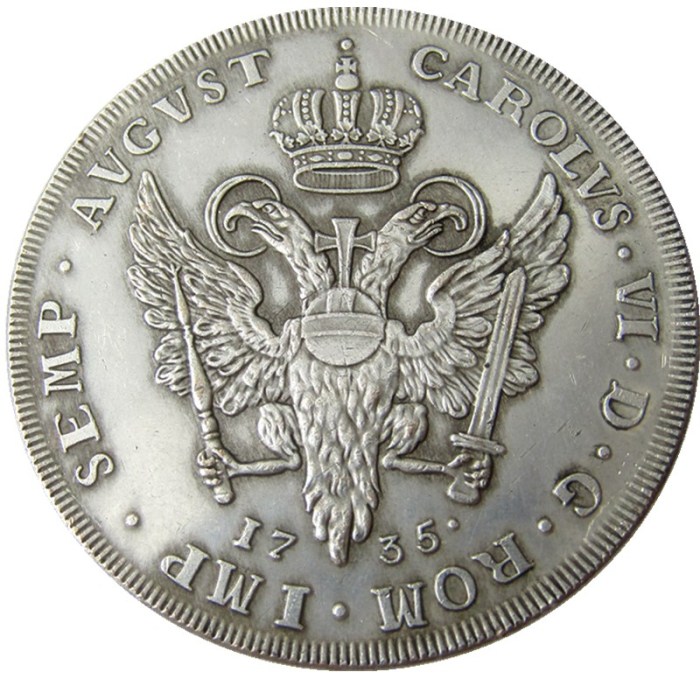 DE(19)Thaler German States Hamburg 1735 IHL silver Plated Copy coin