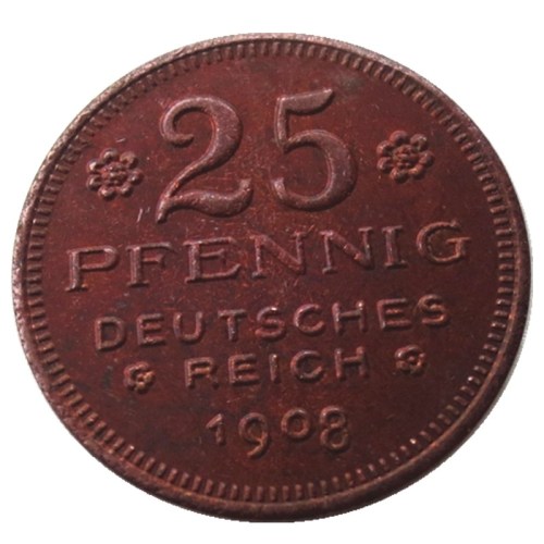 GERMANY (Empire) 25 Pfennig 1908 - Copper - PATTERN copy coin