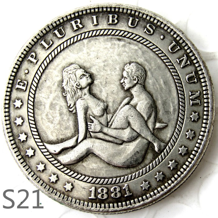 HOBO Sex Morgan Silver Plated Dollar Copy Coin TypeS21