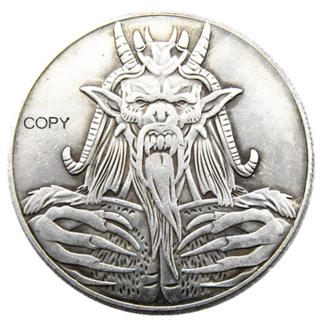 HB(196)HOBO US Morgan Silver Plated Dollar skull zombie skeleton Copy Coin