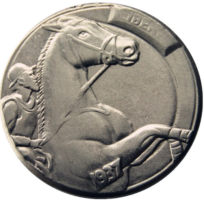 Hobo Nickel US 1937-D 3-Legged Buffalo Cent Nickel Rare Creative Funny Copy Coin Type 21