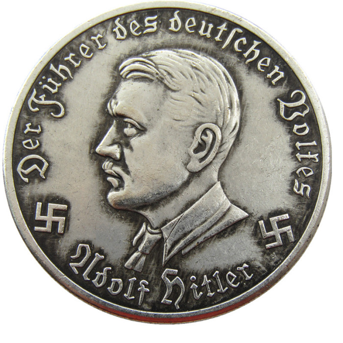German WW2 5 Mark Commemorative Silver Plated/Gold Plated Coin Copy Type02