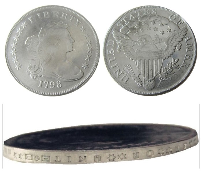 90% Silver US 1798 Draped Bust Dollar Copy Coin