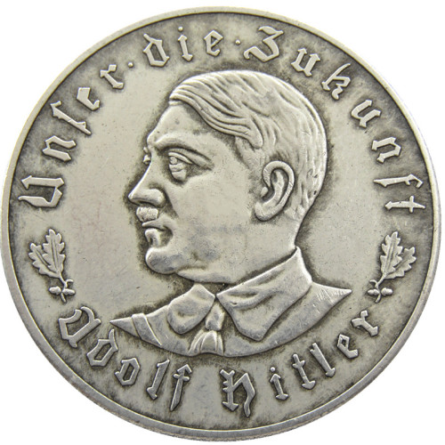 German WW2 5 Mark Commemorative Silver Plated/Gold Plated Coin Copy Type11
