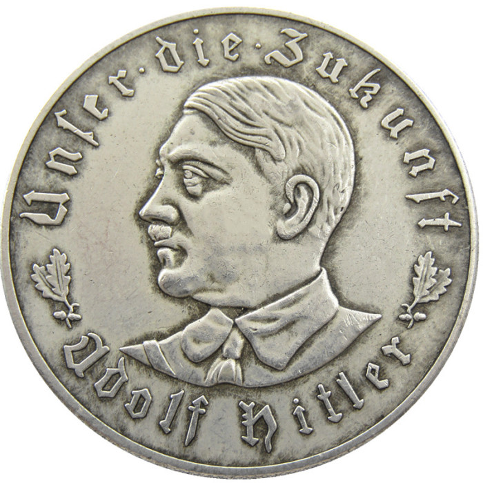 German WW2 5 Mark Commemorative Silver Plated/Gold Plated Coin Copy Type11