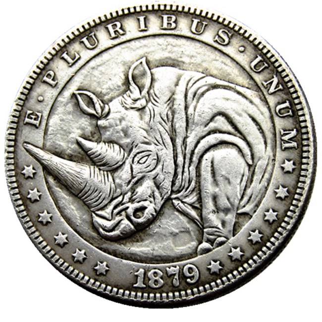 HOBO US Morgan Silver Plated Dollar skull zombie skeleton Copy Coin Type85
