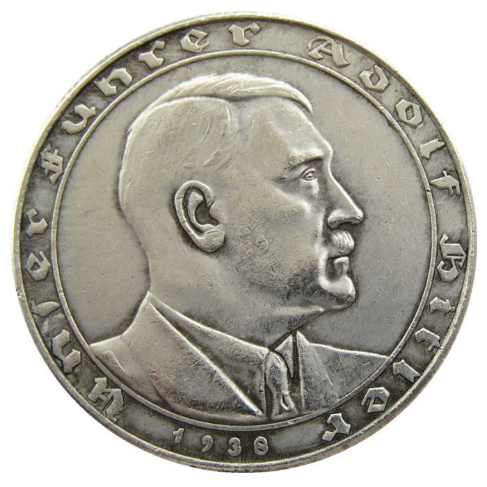 German WW2 5 Mark Commemorative Silver Plated/Gold Plated Coin Copy Type17