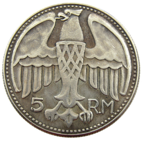 German WW2 5 Mark Commemorative Silver Plated/Gold Plated Coin Copy Type05
