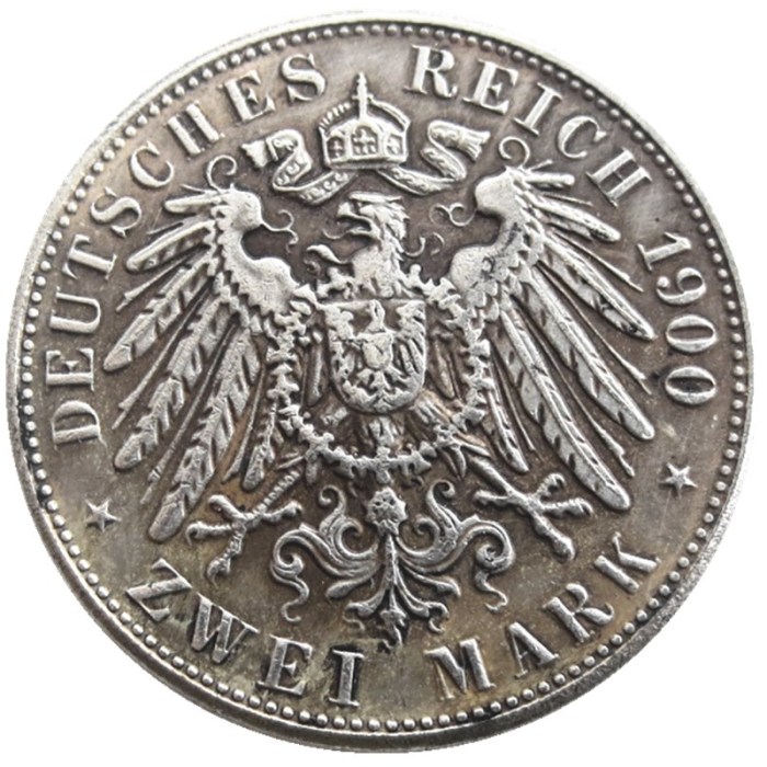 Germany 2 Mark 1900 Silver Plated Copy Coins