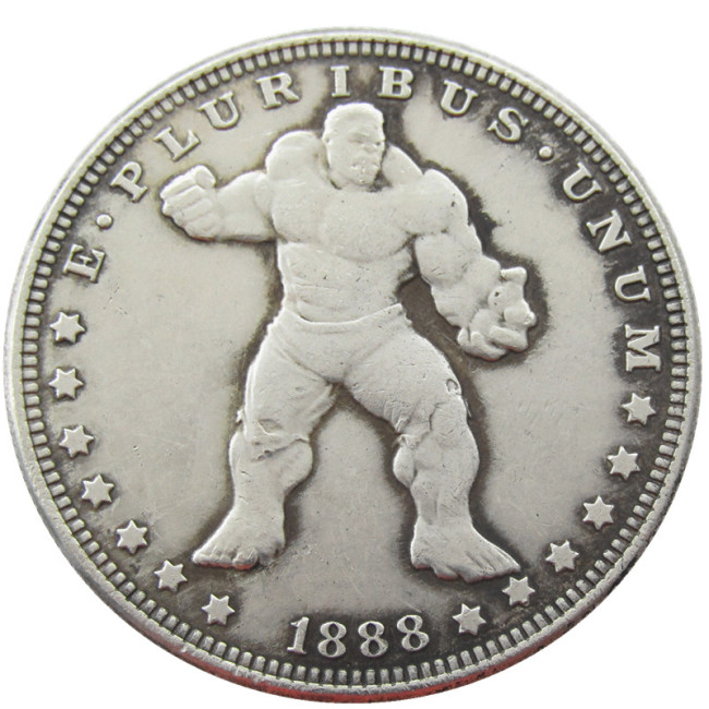 HOBO US 1888 Morgan Silver Plated Dollar skull zombie skeleton Copy Coin Type02