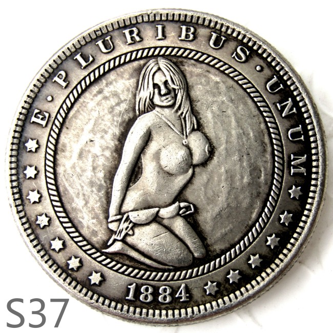 HOBO 1884cc Sex Morgan Silver Plated Dollar Copy Coin TypeS37
