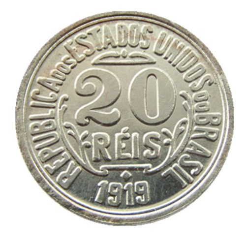Brazil 1919 20 Reis Nickel Plated Copy Coins