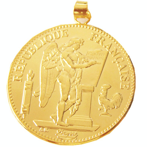 P(04)Coin Pendant 1899A 100 Francs Gold Plated Fashion Jewelry(diameter:35mm)