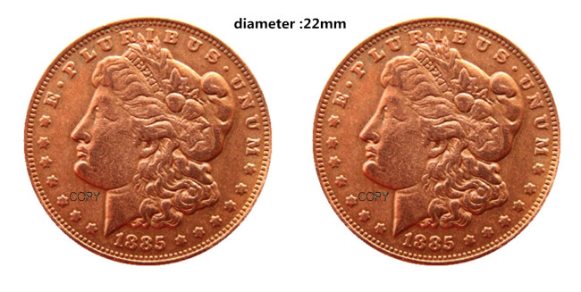 USA 3pcs/lot 1885 Morgan Two Faces Just For Fidget Spinner DIY 100% Copper Copy Coin(Diameter:22mm)