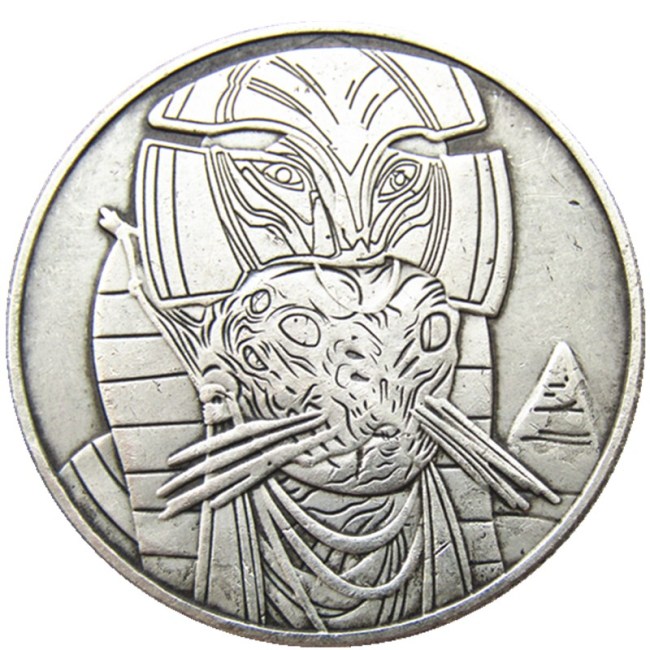 HB(179)HOBO US Morgan Silver Plated Dollar skull zombie skeleton Copy Coin