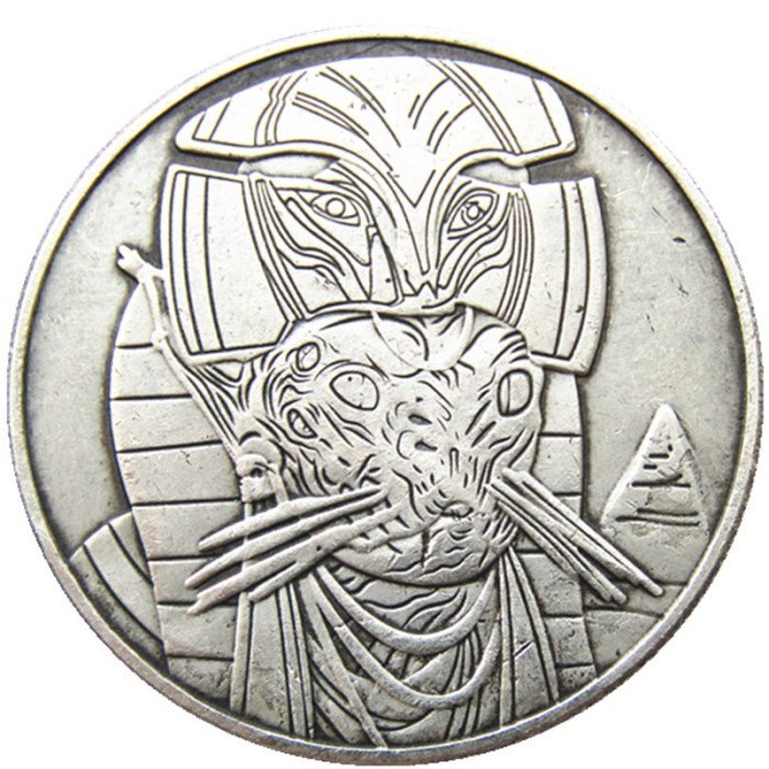 HB(179)HOBO US Morgan Silver Plated Dollar skull zombie skeleton Copy Coin