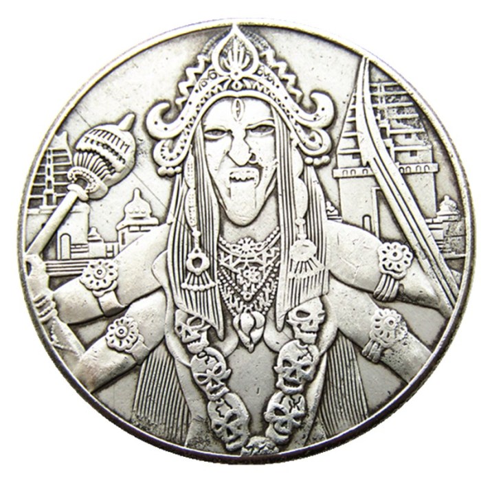 HB(182)HOBO US Morgan Silver Plated Dollar skull zombie skeleton Copy Coin